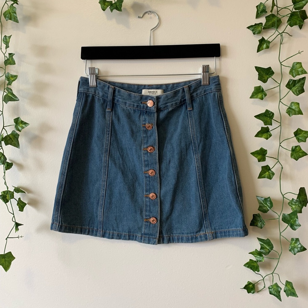 Button Up Denim Skirt